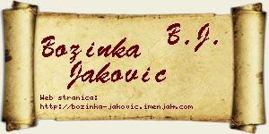 Božinka Jaković vizit kartica